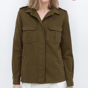 Zara Green Military Jacket